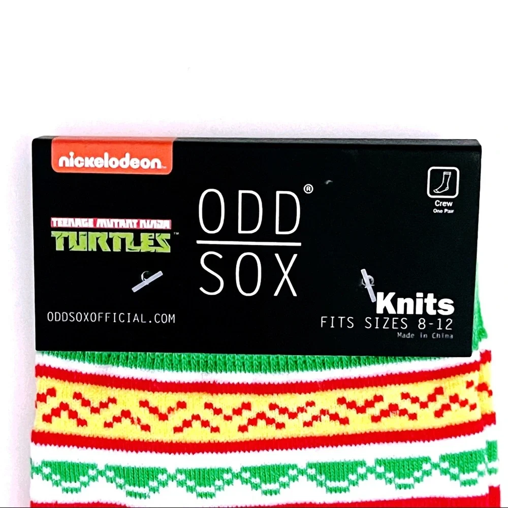 Odd Sox Teenage Mutant Ninja Turtles Crew Socks Mens Womens 80s 90s TMNT Gift